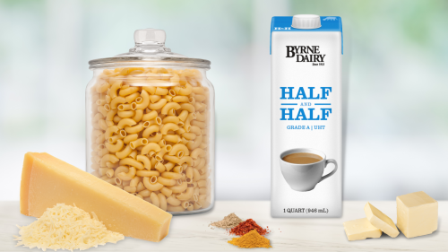 Erika B.'s Mac 'n' Cheese recipe features Byrne Dairy Aseptic Half and Half. Add this classic to your Thanksgiving rotation!
