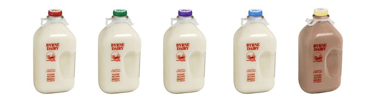 Milk in Glass Bottles Available Flavors from Byrne Dairy